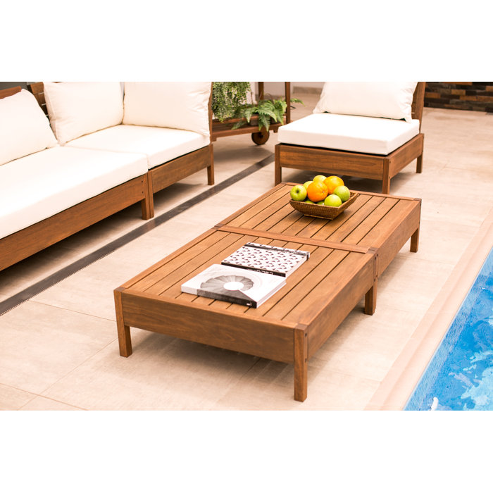 Rosecliff Heights Shorehamby Eucalyptus Outdoor Coffee Table Wayfair